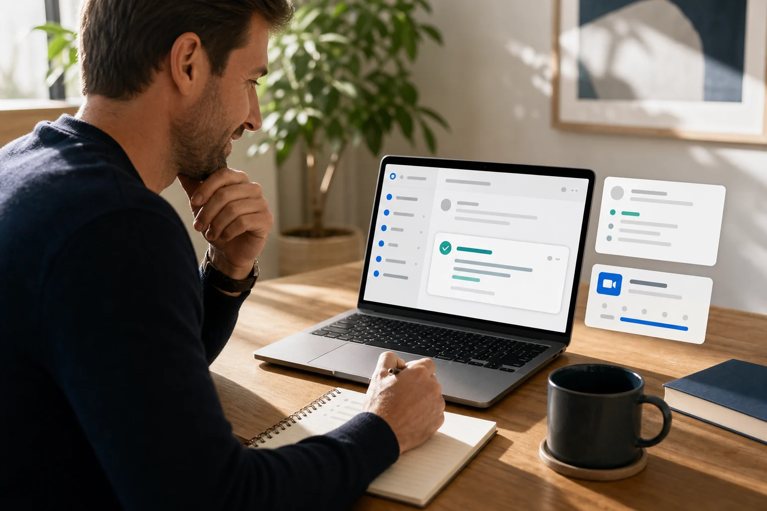 Business owner reviewing a qualified prospect reply and preparing for sales follow-up