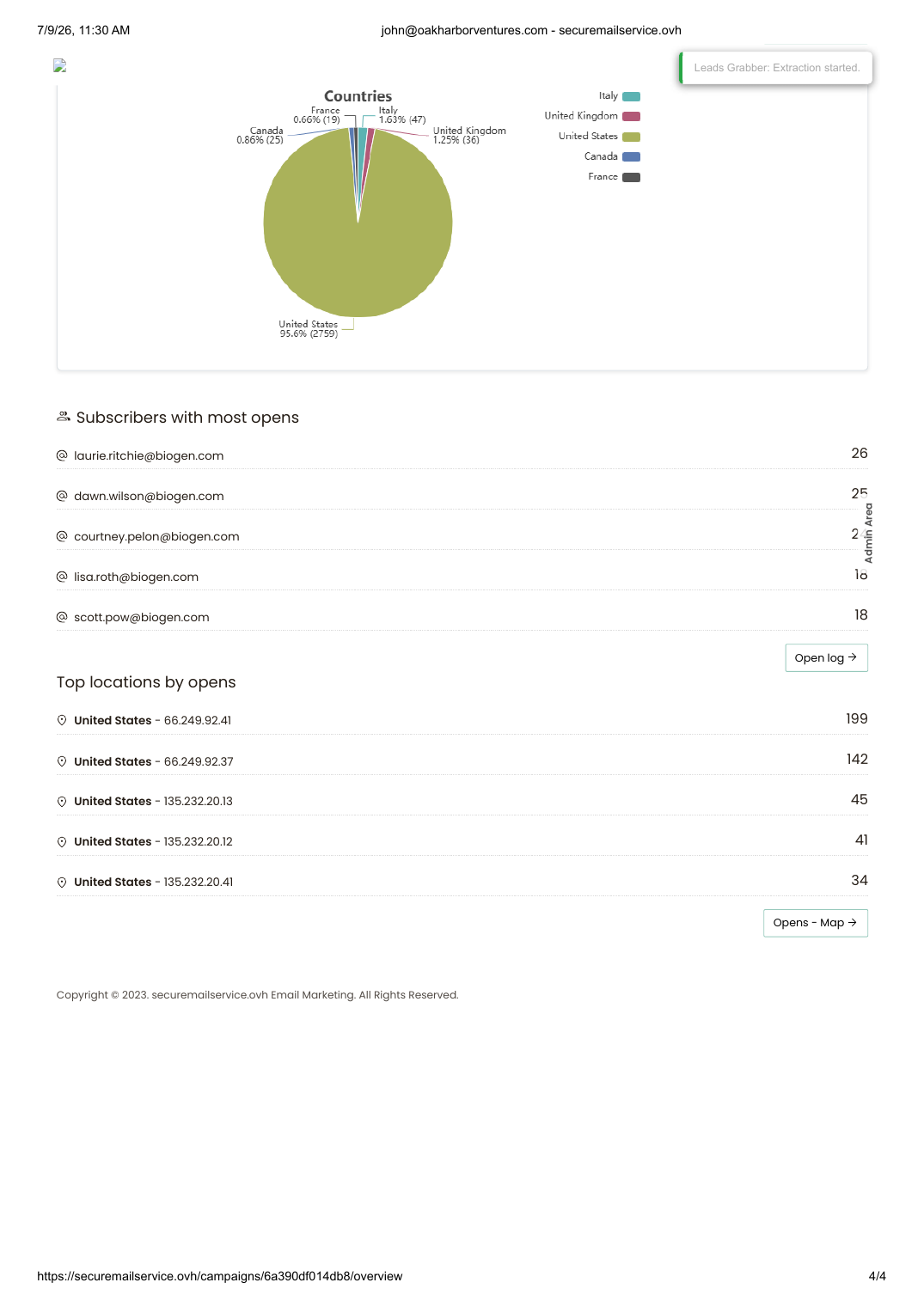 Sample campaign report page 4 of 4